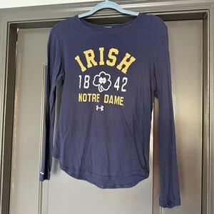 Under Armour University of Notre Dame Irish navy Long Sleeve lightweight Shirt